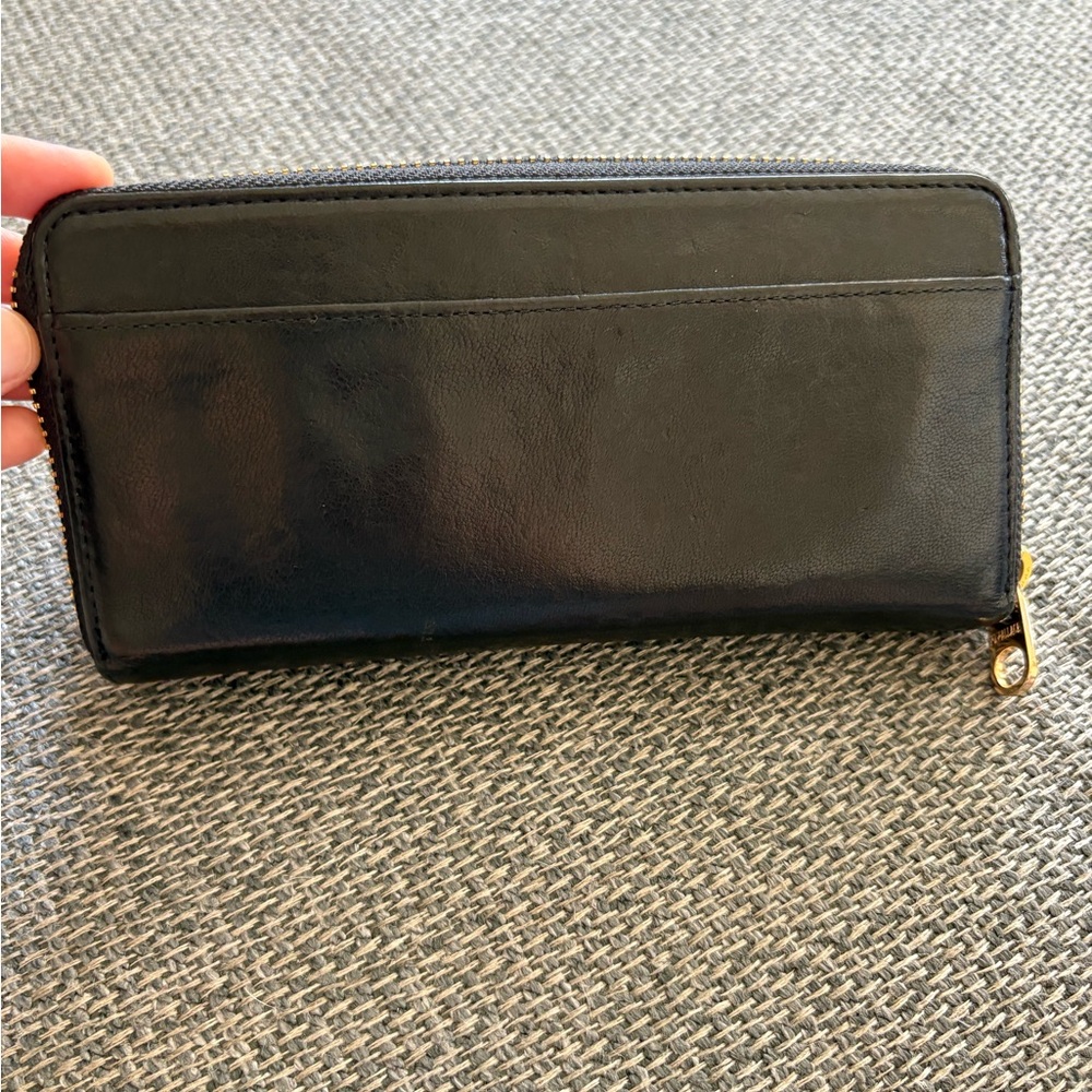 MZ Wallace Black Wallet with Gold Accents